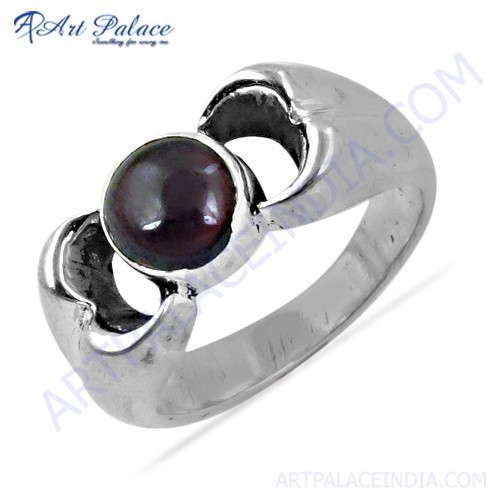 उच्च गुणवत्ता वाले गार्नेट रत्न चांदी की अंगूठी