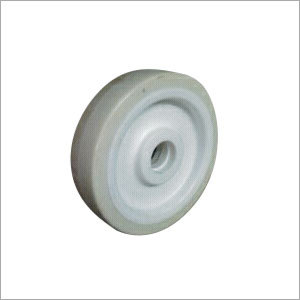 Rubber PU Wheels - Rubber & Polyurethane, 6-8 Inch Size, White Color | High Load Bearing Capacity, Abrasion Resistance, Low Noise Operation