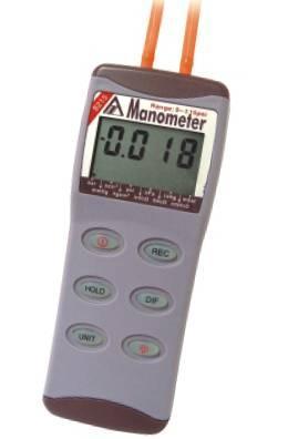 Digital Manometer AZ-8215 - Stainless Steel, 15 psi Pressure Range | Analog and Digital Display, Hold/Max/Min/Record Features, 0.8% Accuracy, White and Red Design