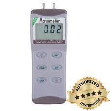 Digital Manometer - 100 Psi Range, Stainless Steel Body , Analog and Digital Display, 0.8% Accuracy, Hold/Max/Min Record Function