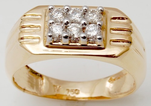 Small Diamonds Studded Gold Ring For Men  Diamond Clarity: Fl