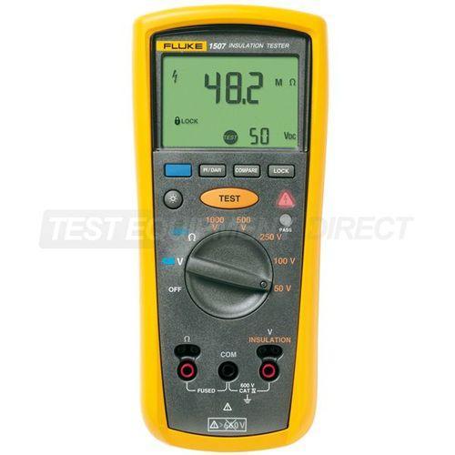 Fluke 1507 Insulation Resistance Tester - Plastic Material, Yellow and Gray Color | Automatic Polarization Index Calculation, Live Circuit Detection, Remote Test Probe Included
