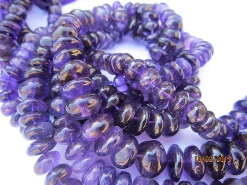 Amethyst Gemstone - 13 Inch African Amethyst 8MM-10MM Roundel Beads | Natural Purple, Brilliantly Cut, Elegant Design