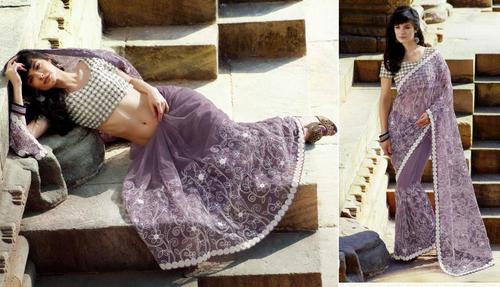 डिजाइनर नेट साड़ी