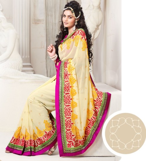 डिज़ाइनर चिफ़ॉन साड़ी