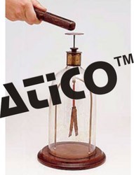 Gold Leaf Electroscope - Wooden Base with Bell Jar and Box Type, Glass Jar, Brass Side Plates, Superior Quality Gold Leaves