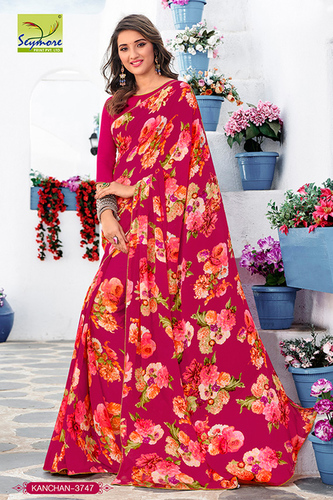 Red Fancy Light Weight Printed Saree