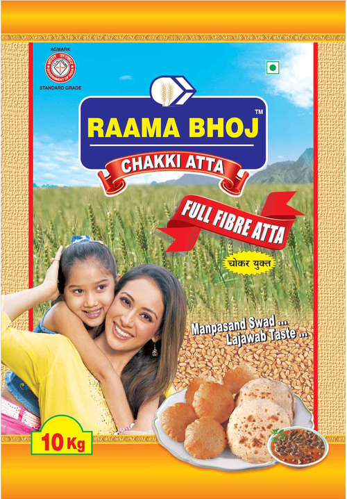 रामा भोज आटा पैकिंग बैग के लिए स्टैंड अप पाउच