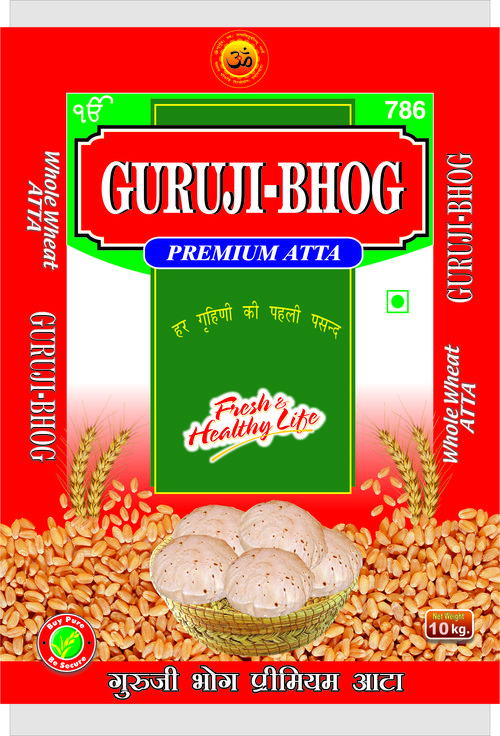 For Guruji Bhog Atta Packing Bag Stand Up Pouch