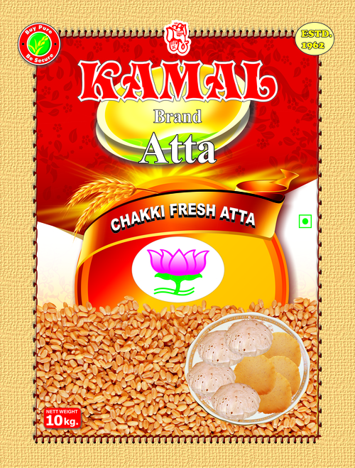 कमल आटा पैकिंग बैग के लिए स्टैंड अप पाउच