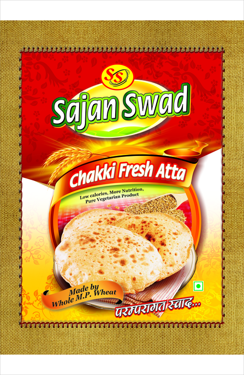 साजन स्वाद आटा पैकिंग बैग के लिए स्टैंड अप पाउच