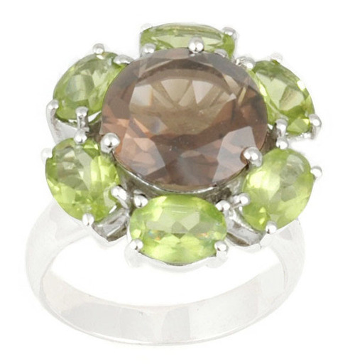 Silver Green Rings, Peridot Ring In Silver Gender: Women