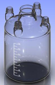 पाँच गले वाली कांच की बोतल