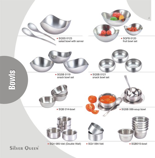 स्टेनलेस स्टील के फल कटोरे के सेट