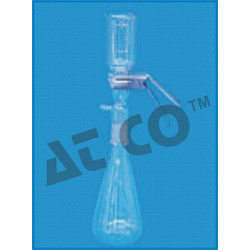 मेम्ब्रेन फिल्टर होल्डर असेंबली - ग्लास और स्टेनलेस स्टील, 47mm व्यास, 300ml फनल क्षमता, 1000ml फिल्ट्रेशन एप्लीकेशन