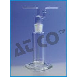 Gas Washing Bottle - Dreshle Type with Interchangeable Joint, Available in 125ml, 250ml, and 500ml Capacities