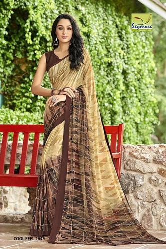 Brown Daily Wear Sarees