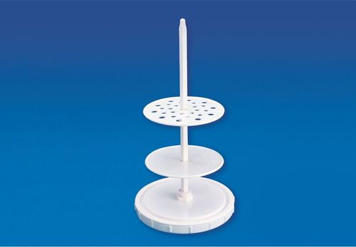 Pipette Stand - Vertical Polypropylene Holder for 28 Pipettes, 375mm Rod with Heavy 225mm Base