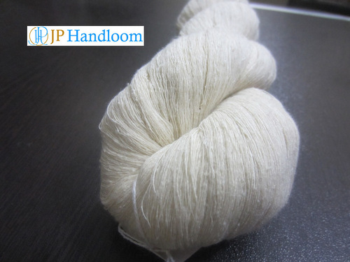 White Nm 50/1 Mulberry Noil Silk Yarn.