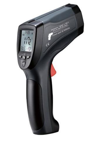 Infrared Thermometer - Measuring Range: -50C ~ 2250C, 220x120x56mm | Dual Laser Targeting, USB Interface, Adjustable Emissivity, White Backlit LCD Display