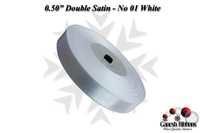 प्लेन डबल फेस सैटिन - सफ़ेद