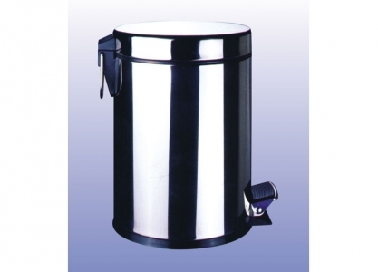 Foot Stepped S.S. Dust Bin - 200-400 x 200-250mm, Silver | Durable Design, Easy Cleaning, Foot Operated, Hygienic Disposal, Polished Finish