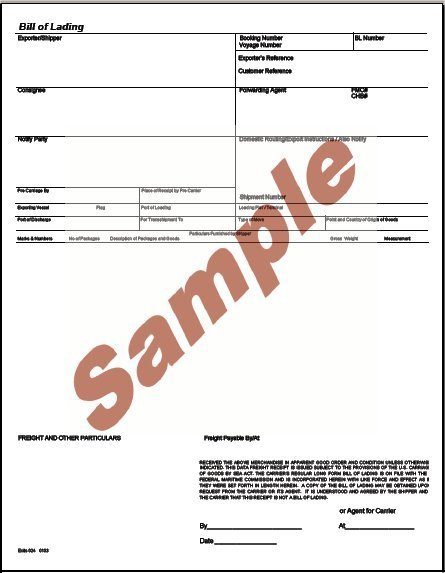 Switch Bill Of Lading