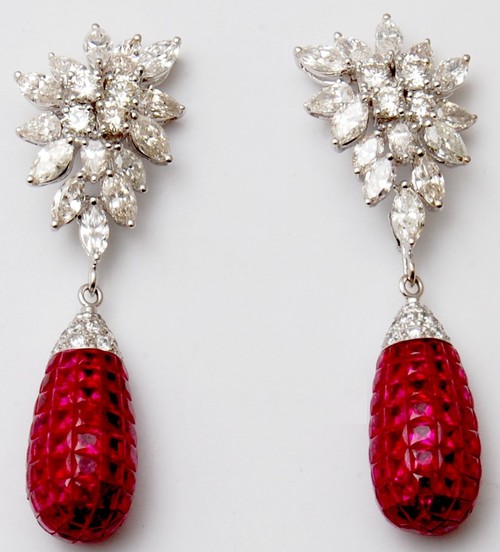 Fancy Drop Earrings In White Gold Jewelry, Trendy Earring Designs For Girl And Women  Gender: Women'S