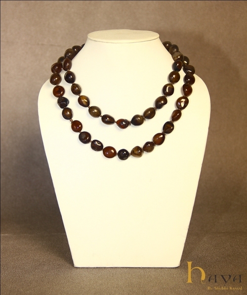 भूरा आगेट गर्दन का हार