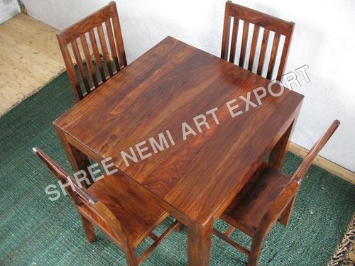 Rustic Furniture - Square Dining Table, Polish Finish, Solid Wood, 25.4-127 mm Thickness, Weighing 3-35 kg