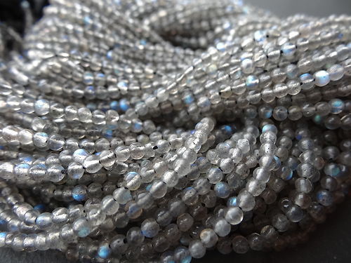 एगेट लैब्राडोराइट राउंड बीड्स