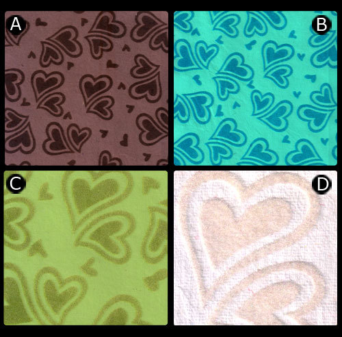 प्लेन हैंडमेड पेपर पर वेलवेट फ्लॉक प्रिंट