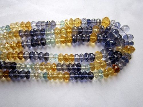 Aquamarine Multi Faceted Beads 
