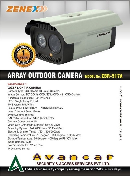 Array IR LED बुलेट कैमरा