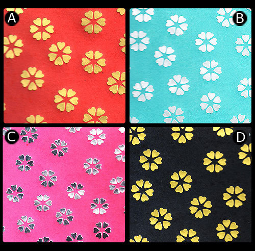 प्लेन हैंडमेड पेपर पर कलर फॉयल प्रिंट