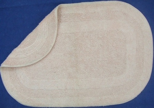 लाइट पिंक कॉटन रिवर्सिबल बाथ रग