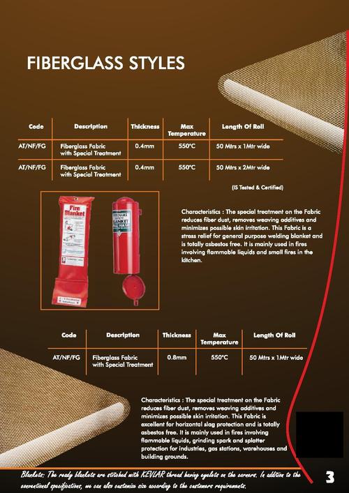 आग कंबल शीसे रेशा शैली