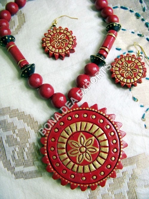 Terracotta Jewellery - Drop Earrings & Necklaces Set | Perfect for Gifts and Parties