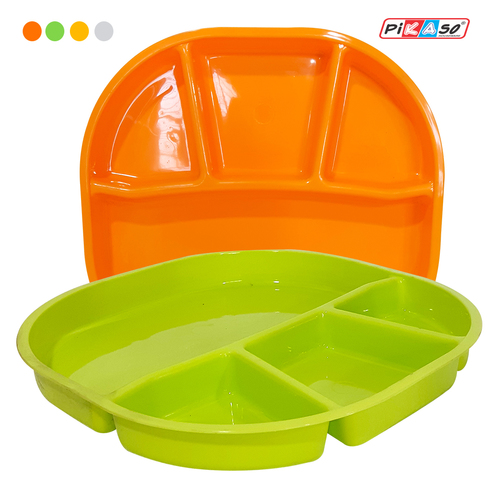 व्हाइट-ऑरेंज-पीला-हरा पार्टीशन प्लेट (श्रिंक पैक)