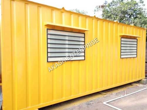 Porta Cabin - Steel & Container Material, 24' x 10' ft Size | Cream Color, Flexible Layout, Eco-Friendly Design, Earthquake Resistant, With Partition and Toilet, Ideal for Office and Shop Use