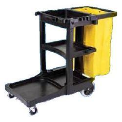 Black And Yellow Cleaning Tools Trolley