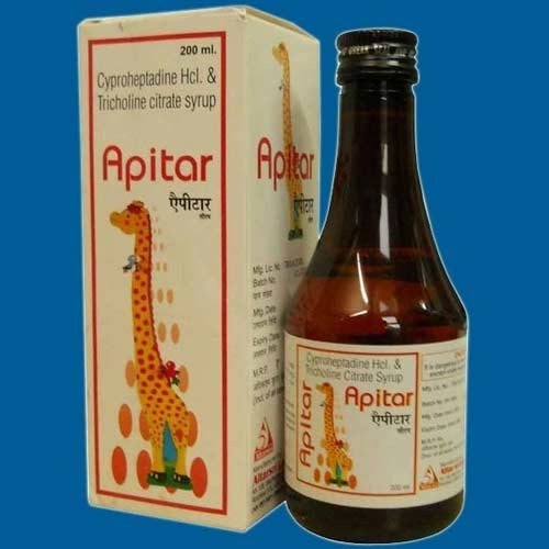 Cyproheptadine Hcl & Tricholine Citrate Syrup - 200ml Liquid Solution | Appetite Booster, Suitable for Adults, Anti-Bacterial Action