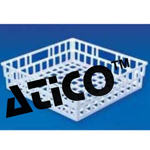 Draining Basket - 400x400x100 Mm | Polypropylene, Autoclavable, Durable Build, Wide Net Structure, Ideal for Lab Apparatus, Repeated Use