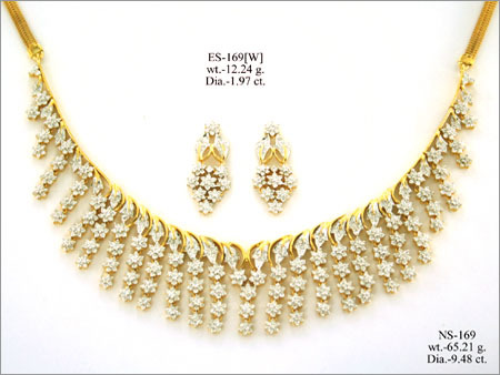 Fancy Diamond Necklace Set