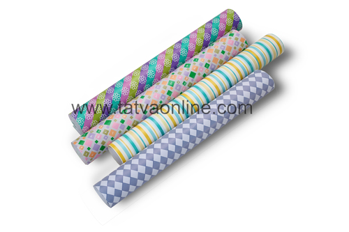 Sky Blue And Purple And Pink Gift Wrap Paper