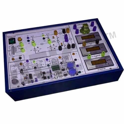 कोसाइन-वेव स्कीम का उपयोग करके फायरिंग सर्किट - 412x150x310 mm, 4 Kg | 6VAC/12VDC पावर सप्लाई, छह ऑप-एम्प्स आईसी, ट्रिपल एंड गेट आईसी, चार एनपीएन ट्रांजिस्टर, पल्स ट्रांसफार्मर 1:1:1