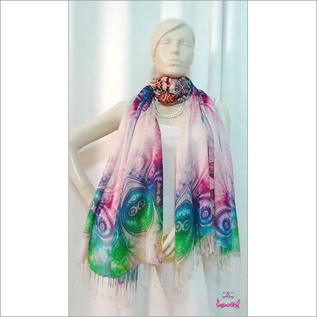 डिजिटल प्रिंट वेस्कोस ऊन की शॉल