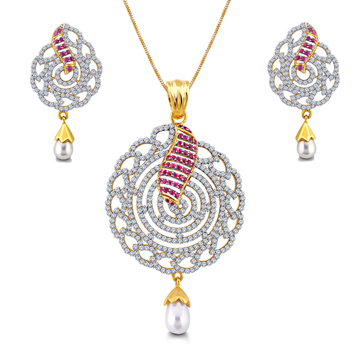 डिजाइनर डायमंड पेंडेंट सेट