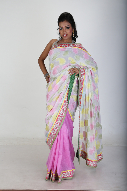 फैंसी जॉर्जेट साड़ी