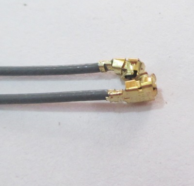 RF 1.13mm Cable UFL to UFL - Silverplated Copper Wire, 70050003 Stranding, 300V Rated Voltage, Golden FEP Jacket, 500 Conductors 